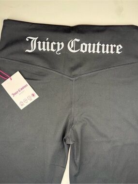 Juicy Couture Black High Waist Leggings with White Logo